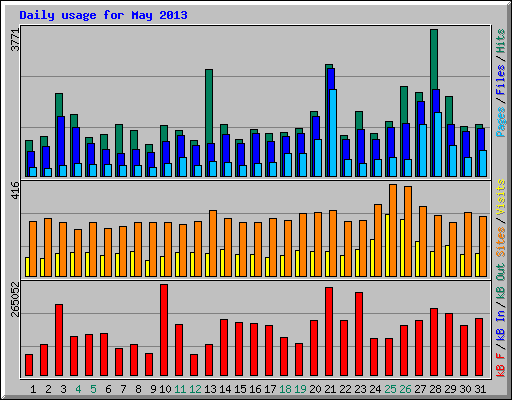 Daily usage for May 2013