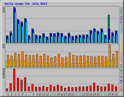 Daily usage for July 2013