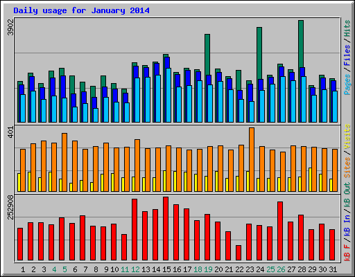 Daily usage for January 2014