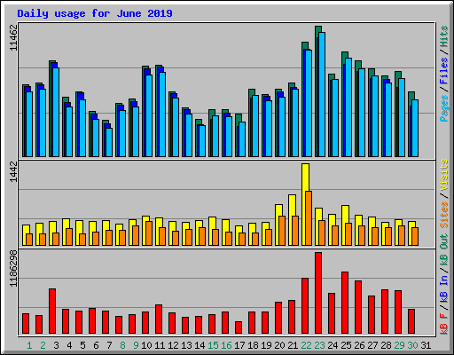 Daily usage for June 2019