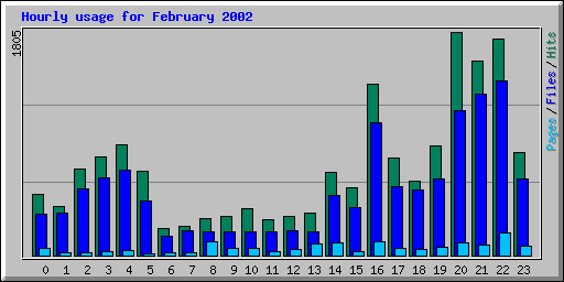 Hourly usage for February 2002