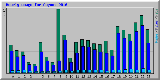 Hourly usage for August 2010