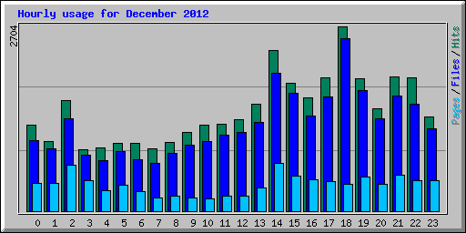 Hourly usage for December 2012