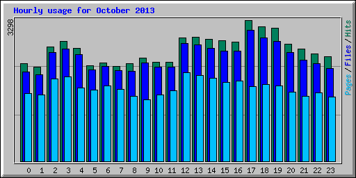 Hourly usage for October 2013