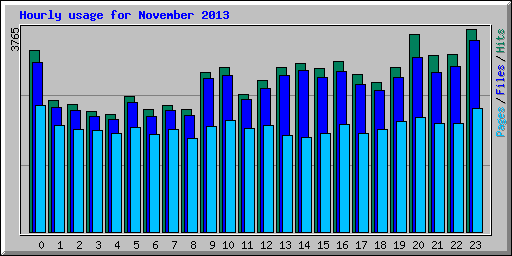 Hourly usage for November 2013