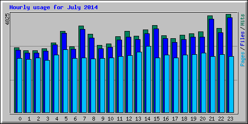 Hourly usage for July 2014