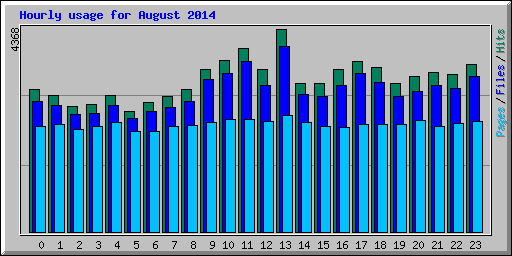 Hourly usage for August 2014