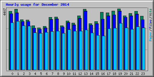 Hourly usage for December 2014