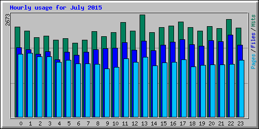 Hourly usage for July 2015