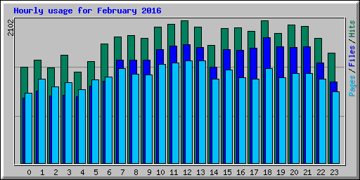 Hourly usage for February 2016