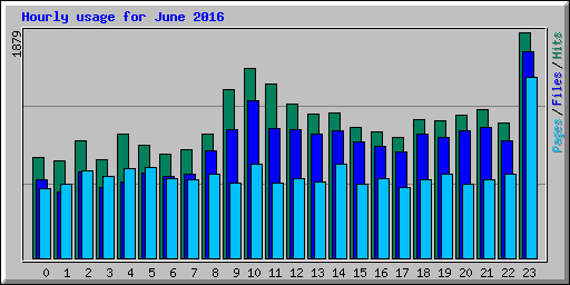 Hourly usage for June 2016