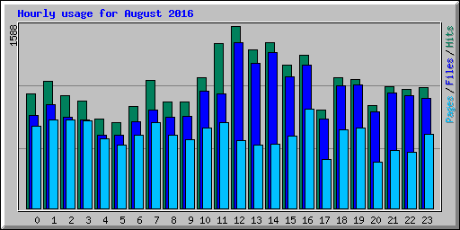 Hourly usage for August 2016