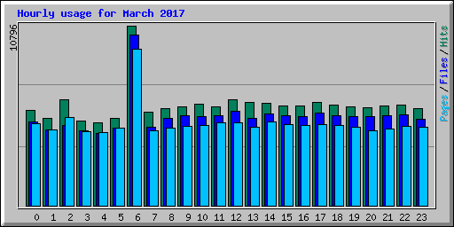 Hourly usage for March 2017