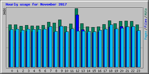 Hourly usage for November 2017