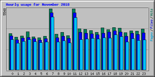 Hourly usage for November 2018