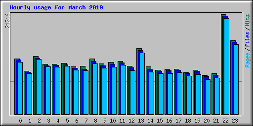 Hourly usage for March 2019