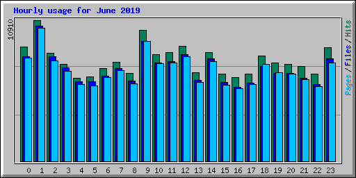 Hourly usage for June 2019