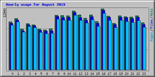 Hourly usage for August 2019