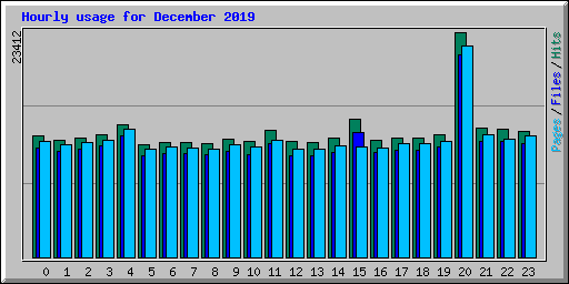 Hourly usage for December 2019