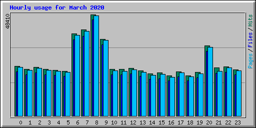 Hourly usage for March 2020